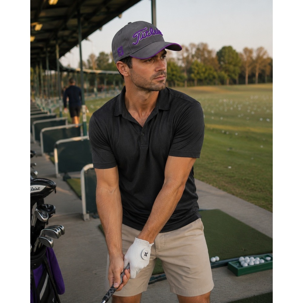 Titleist Pro V1 Golf Hat Mens‎ Gray Purple Adjustable Strapback FJ Performance